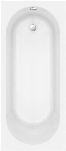 Nemo Spring Nantes inbouwbad mono afvoer D52 170x75x40cm 185L met potenstel wit acryl