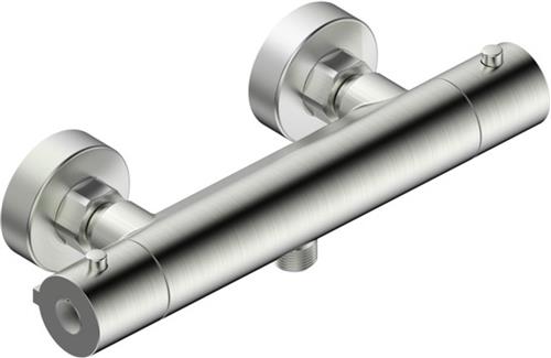 FortiFura Calvi thermostatische douchekraan - Opbouw - Geborsteld nikkel - PVD