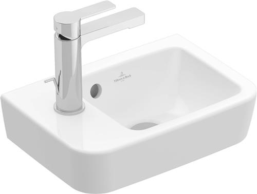 Villeroy & Boch O.novo fontein 1 kraangat links met overloop 36x25cm wit