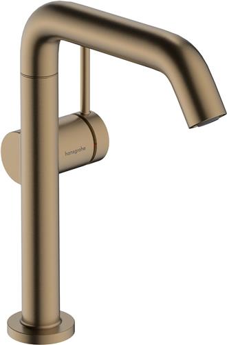 hansgrohe Tecturis S ééngreeps wastafelkraan 210 Fine CoolStart met draaibare uitloop en afvoerplug Brushed Bronze