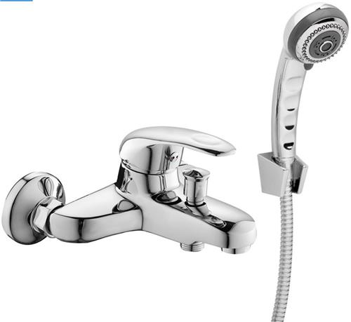 GO by Van Marcke Surf eengreepsmengkraan baddouche compleet inclusief handdouche hartafstand 15 cm keramische schijven inclusief rozetten en S-koppelingen