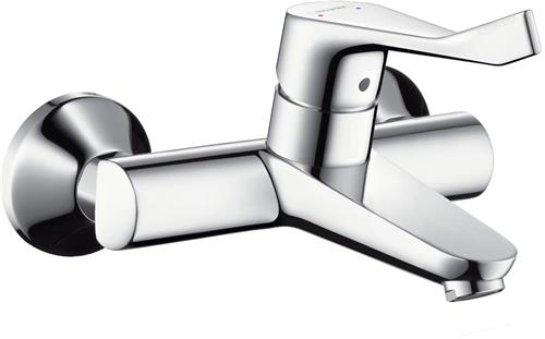 Hansgrohe Focus Care opbouw wandkraan met koppelingen met verlengde greep 12.1cm EcoSmart chroom