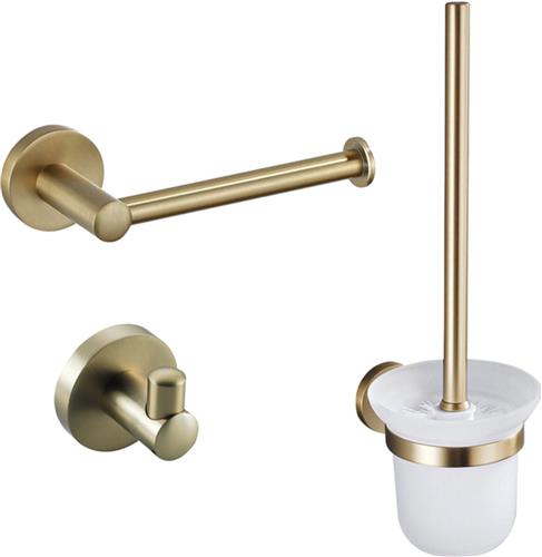 Fortifura Calvi Toiletset 3-delig Geborsteld Messing PVD (Goud)