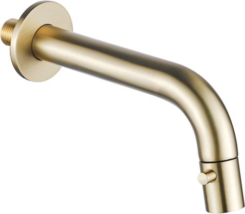Fortifura Calvi Fonteinkraan - inbouw - uitloop 19.5cm - inkortbaar - PVD - Geborsteld Messing PVD (Goud)