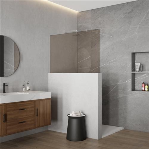 Fortifura Galeria Halfhoge Inloopdouche - 115.8x80cm - rookglas - 8mm - nano - met blind profiel