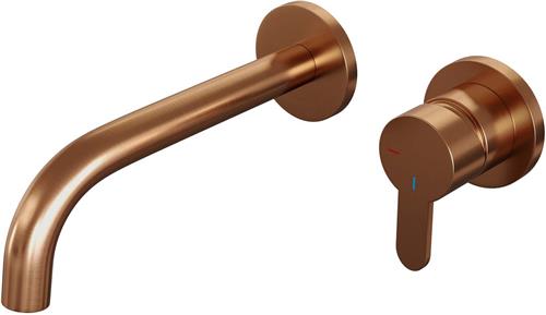 Wastafelkraan Inbouw Brauer Copper Edition B4 Coldstart Mengkraan Rond Geborsteld Koper PVD 1 Greeps
