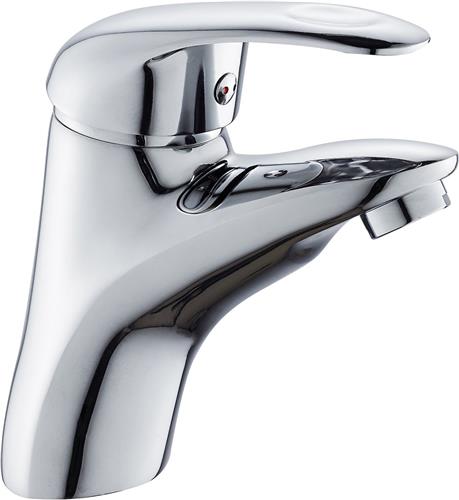 GO by Van Marcke Surf eengreepsmengkraan wastafel met automatische afloop waterbesparend keramische schijven inclusief flexibele slangen en bevestigingsset