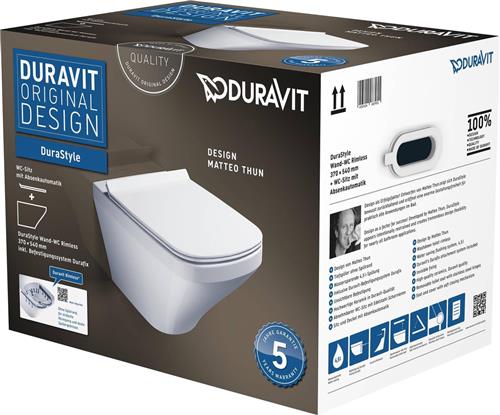 Duravit Durastyle pack wandcloset rimless diepspoel zitting wit