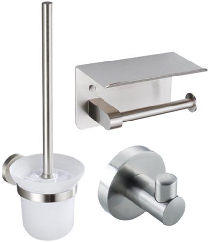 Fortifura Calvi - toiletrolhouder - met plateau - Geborsteld RVS PVD (RVS)
