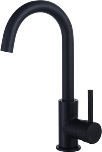 Fortifura Calvi wastafelkraan - hoog - draaibare uitloop - mat zwart