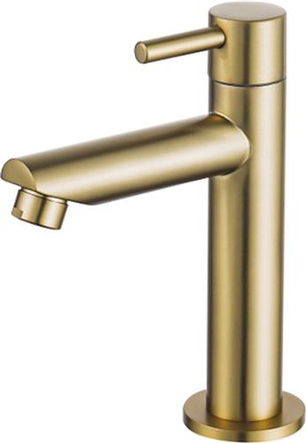 FortiFura Calvi fonteinkraan - wastafelkraan 14.4 cm - Opbouw - Geborsteld messing