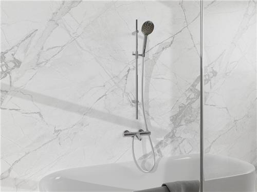 Fortifura Calvi Badkraan - met glijstangset - ronde handdouche gladde doucheslang - chroom