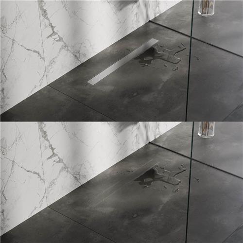 Brauer Douchegoot - 70cm - Incl. vloerflens - zero/tegelinlegrooster - omkeerbaar