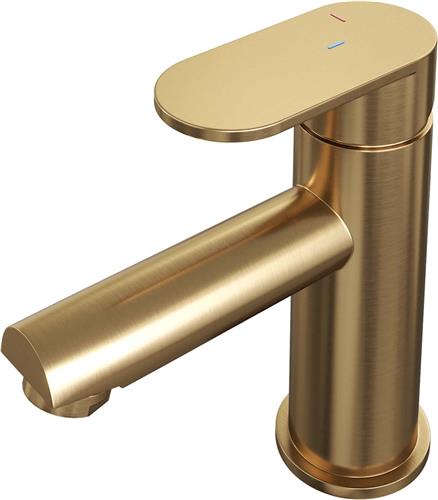 Brauer Gold Edition wastafelkraan - hendel 3 - geborsteld goud PVD