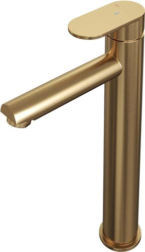 Brauer Gold Edition wastafelkraan verhoogd - hendel 3 - geborsteld goud PVD