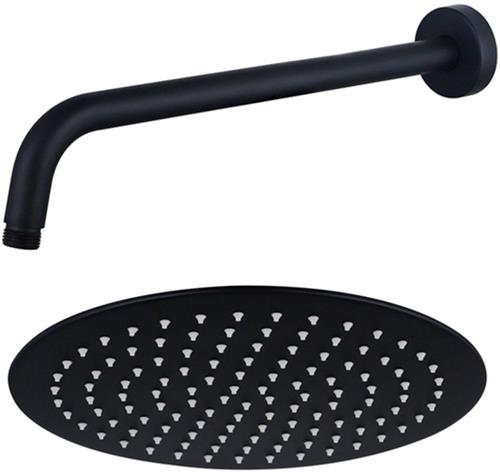 Fortifura Calvi Hoofddouche - 25cm - rond - wandarm 35cm - mat zwart