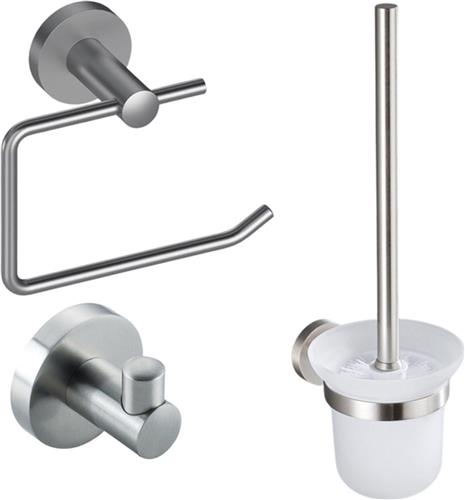 Fortifura Calvi Toiletset 3-delig Geborsteld RVS PVD (RVS)
