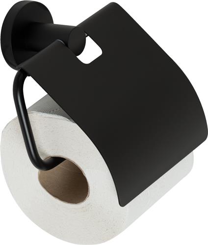 Plieger Vigo Wc Rolhouder  Toiletrolhouder Met Klep  Met Schroeven  10 jaar garantie  Mat zwart
