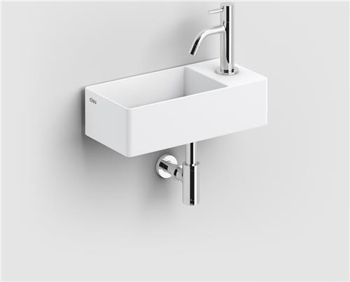 Clou New Flush 3 fontein 35x18cm voorbewerkt kraangat aluite Wit mat