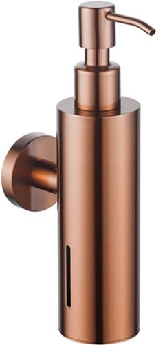 Fortifura Calvi zeepdispenser - wand - rond - Geborsteld koper PVD (Koper)