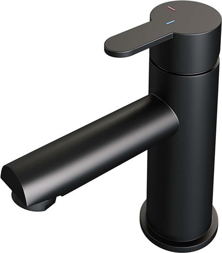 Brauer Black Edition Wastafelmengkraan laag model type HD4 greep ColdStart zwart mat