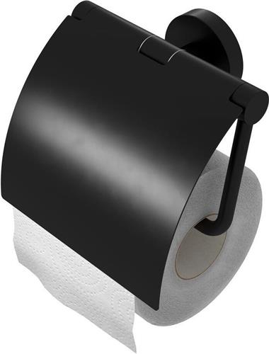 Geesa Nemox Toiletrolhouder met klep - Zwart