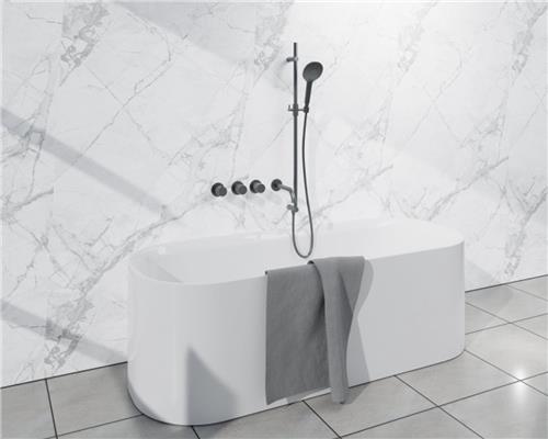 Fortifura Nebbio Badcombinatie-set - thermostaatkraan - inbouwdeel - glijstang - metalen doucheslang - ronde handdouche - uitbreiding inbouwdeel - uitloop - gunmetal