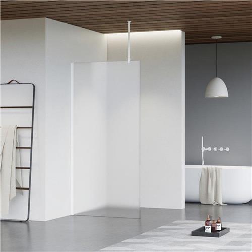 Fortifura Galeria inloopdouche - 140x200cm - mat glas - plafondarm - mat wit