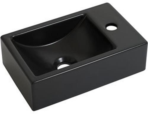 Plieger Houston fontein 37x23cm 1 kraangat rechts matzwart