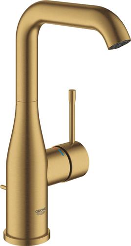 GROHE Essence New Wastafelkraan - Hoge draaibare uitloop - Met trekwaste - Cool sunrise geborsteld (mat goud) - Waterbesparend