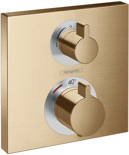 Hansgrohe Ecostat Square afbouwdeel v. inbouw thermostaat m. stop- en omstelkraan brushed bronze