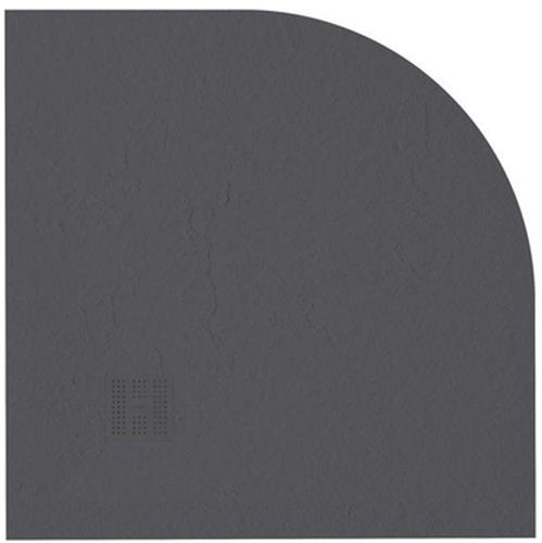 ZEZA Grade douchevloer - 90x90cm - antislip - antibacterieel - mineraalmarmer - kwartrond - mat zwart