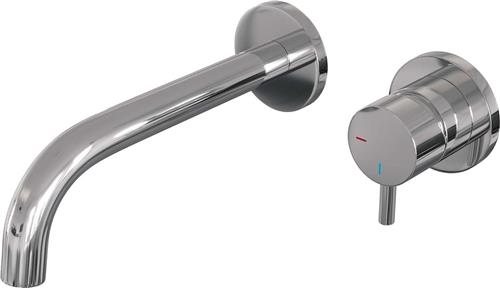 Brauer Chrome Edition Wastafelmengkraan inbouw - gebogen uitloop links - hendel kort smal - model B 1 - chroom