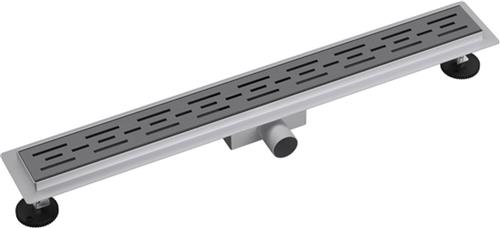 Fortifura Galeria douchegoot - 200cm - met rooster - met vloerflens - Geborsteld Gunmetal PVD