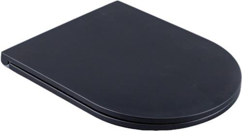 Saniclass Universo closetzitting - softclose - quickrelease - duroplast - 46x36cm - slim - mat zwart