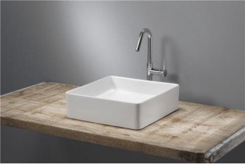 Royal Plaza Latona opzetwastafel vierkant 36x36x11cm zonder overloop wit