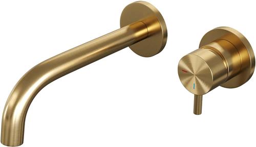 Brauer Gold Edition inbouw wastafelkraan - hendel 5 - geborsteld goud PVD