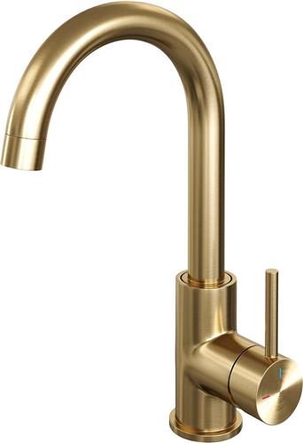 Brauer Copper Edition wastafelkraan hoog - hendel 1 - geborsteld goud PVD
