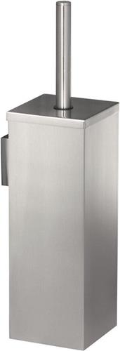 Haceka Mezzo Toiletborstelhouder - wandmodel - gesloten - geborsteld chroom