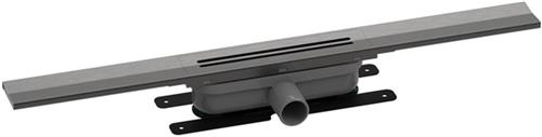 Easy drain R-line Clean Color douchegoot 120cm brushed black chrome