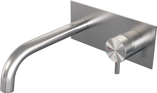 Brauer Brushed Edition inbouwwastafelkraan type B5 greep met inbouwdeel ColdStart geborsteld rvs PVD