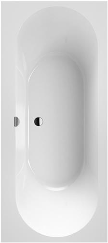 Villeroy & Boch Oberon 2.0 kunststof duobad quaryl rechthoekig 180x80x47cm - incl. poten en afvoer-/overloopcombinatie mat wit