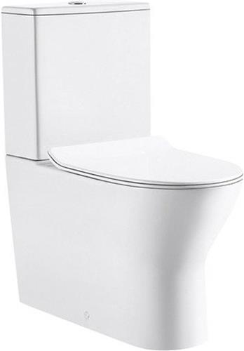 Nemo Go Tina PACK staand toilet zonder spoelrand met dunne softclose en afneembare zitting wit