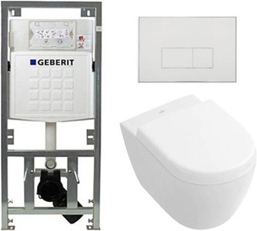 Villeroy & Boch Subway 2.0 compact toiletset  Hangtoilet  Geberit inbouwreservoir  Wit