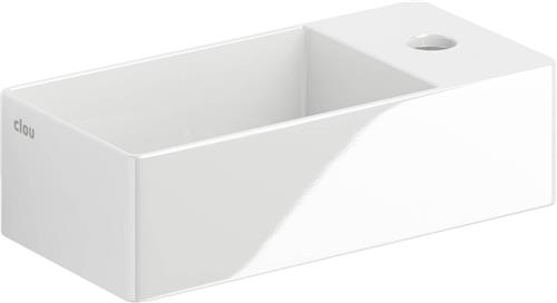 Clou New Flush 3 fontein 35x18cm inclusief plug met kraangat keramiek glanzend wit