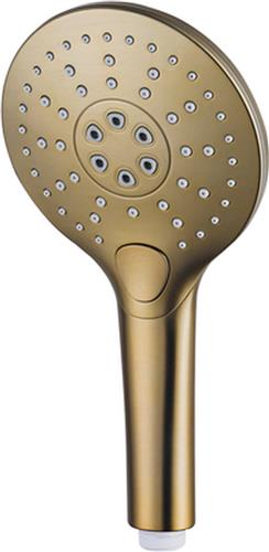 Fortifura Calvi Handdouche - ø12cm - rond - 3 standen - Geborsteld Messing PVD (Goud)