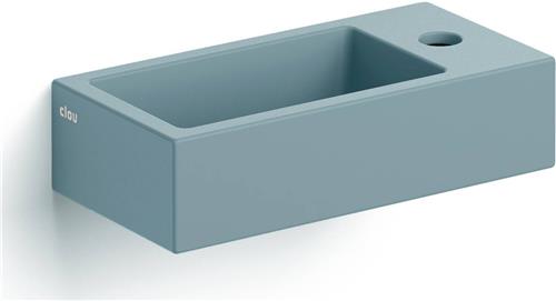 Clou Flush 3 fontein 36x18cm zonder kraangat rechts mat blauw ker.
