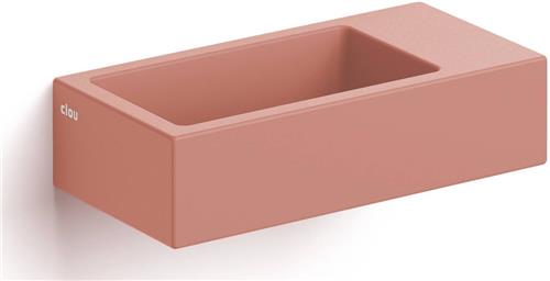 Clou Vale fontein, 38 cm, met kraangat rechts, mat roze keramiek