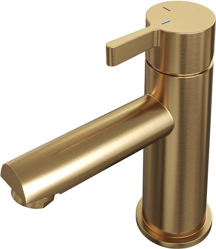 Brauer Gold Edition wastafelkraan - hendel 2 - geborsteld goud PVD