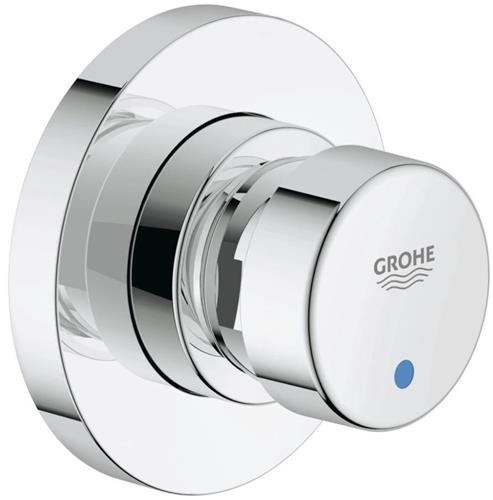 GROHE Euroeco Cosmopolitan S inbouw douchekraan zelfsluitend 1/2 blauw/rood chroom